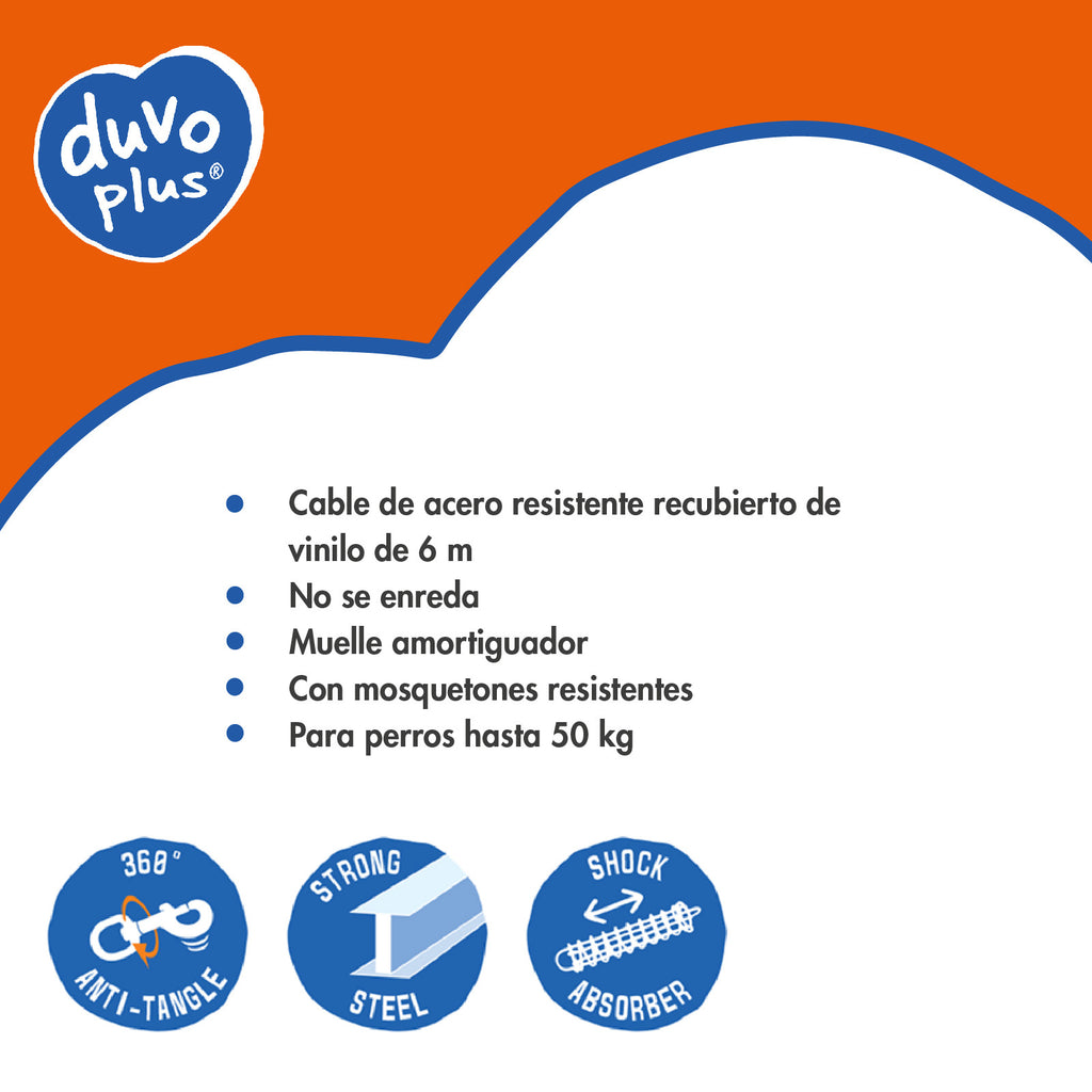 DUVO+ Cable de Amarre con Mosquetones – 6 m