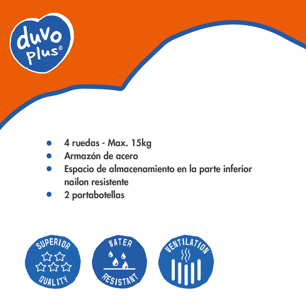 DUVO CARRITO DE PASEO 4 RUEDAS 15 kg