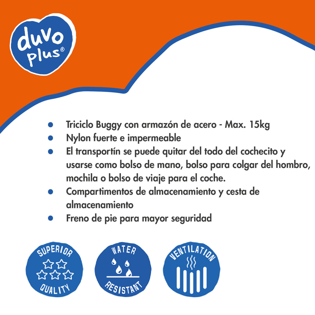 DUVO CARRITO DE PASEO DELUXE MAX 15 KG