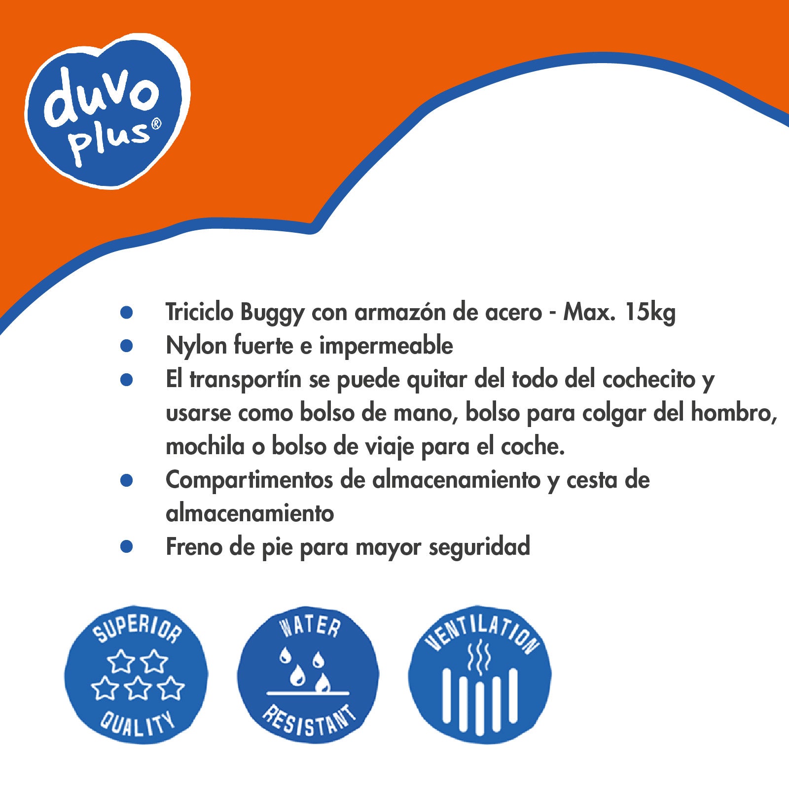 DUVO CARRITO DE PASEO DELUXE MAX 15 KG