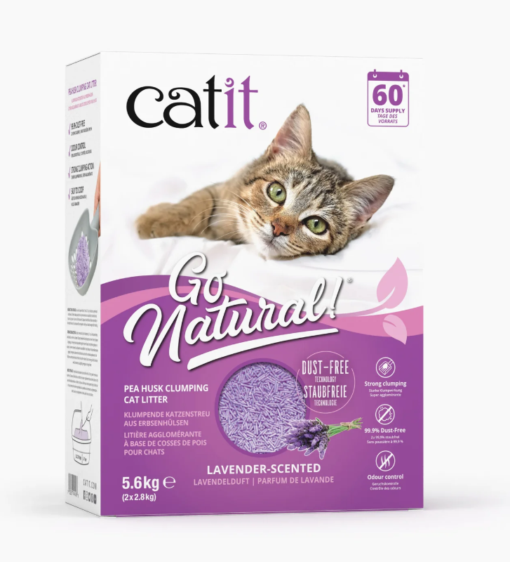 Catit Go Natural! Arena Guisantes, Lavanda 14L