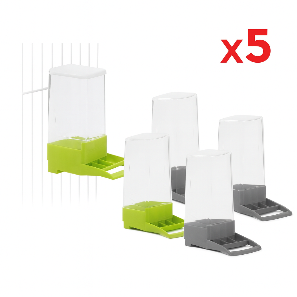 Bebedero Comedero Tipo Tolva – Pack 5 uds