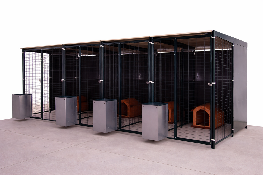 Perrera de 4x2 metros para perros con 4 boxes de 2x1 metros