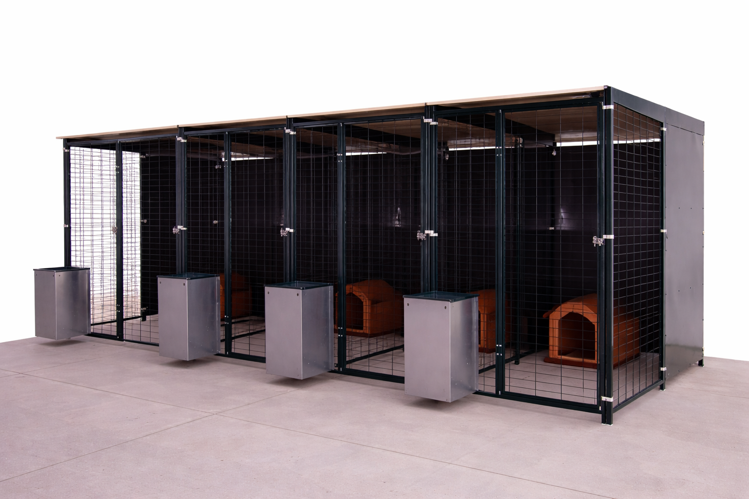Perrera de 4x2 metros para perros con 4 boxes de 2x1 metros