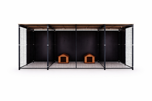 Batería de perrera modular 4x2 m con 3 boxes