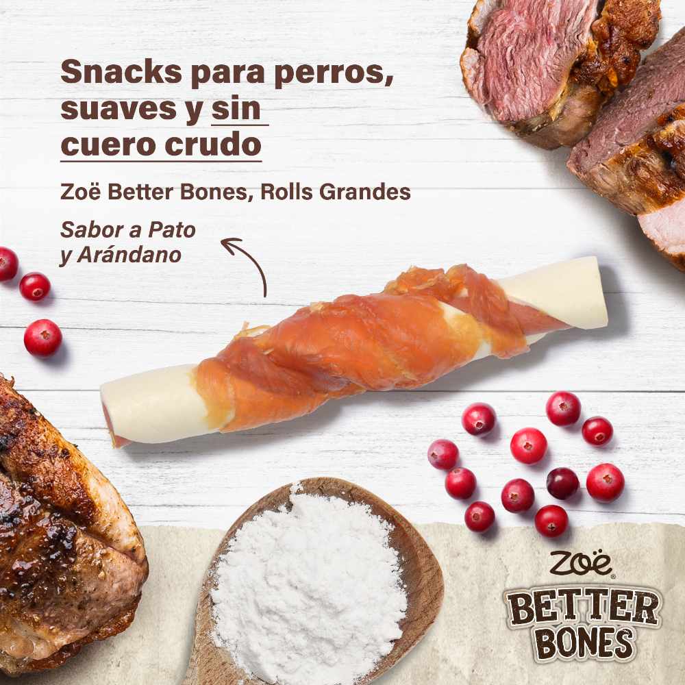 Rolls grandes envueltos en pollo para perros Zoë Better Bones Pack de 10 12