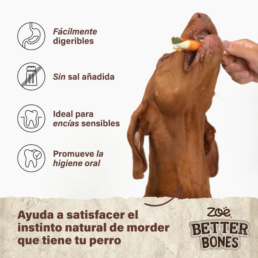 Rolls grandes envueltos en pollo para perros Zoë Better Bones Pack de 10 12