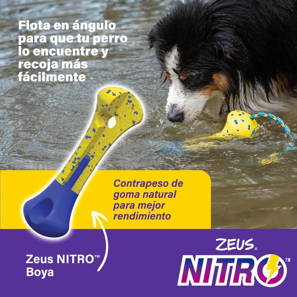 Zeus Nitro Boya con cuerda ligera y resistente con un extremo de goma 26cm