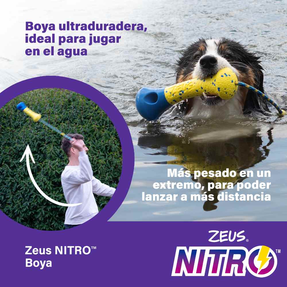 Zeus Nitro Boya con cuerda ligera y resistente con un extremo de goma 26cm