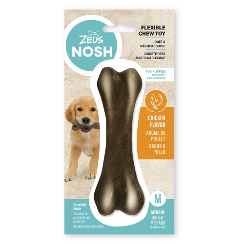Hueso mordedor con aroma para cachorro Zeus Nosh Flexible 11cm