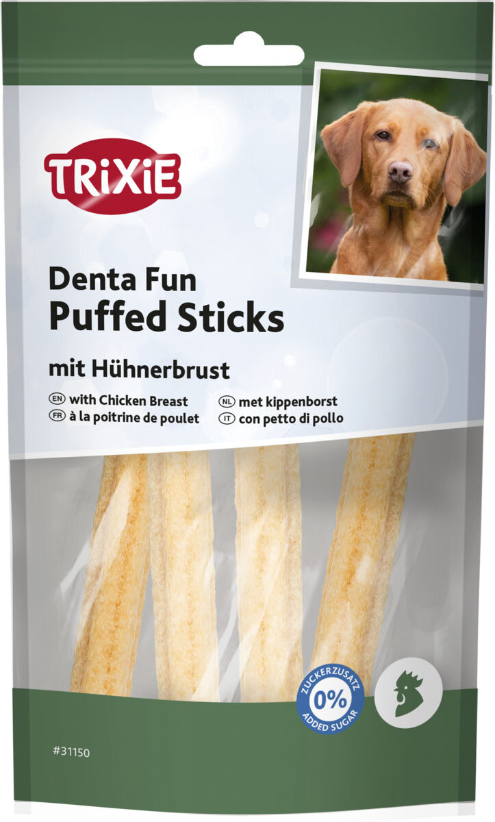 Palitos inflados Denta Fun con pechuga de pollo