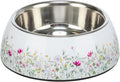 Cuenco de acero inoxidable con diseño floral
