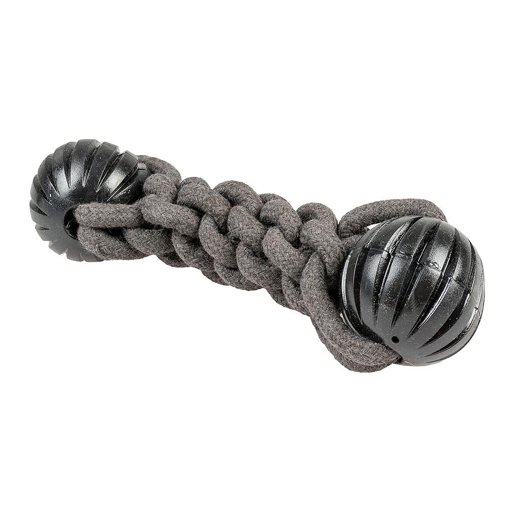 DUVO JUGUETE PERRO ECO CUERDA NEGRA PALO CON 2 BOLA GOMA 23 x 6 x 7,5 CM