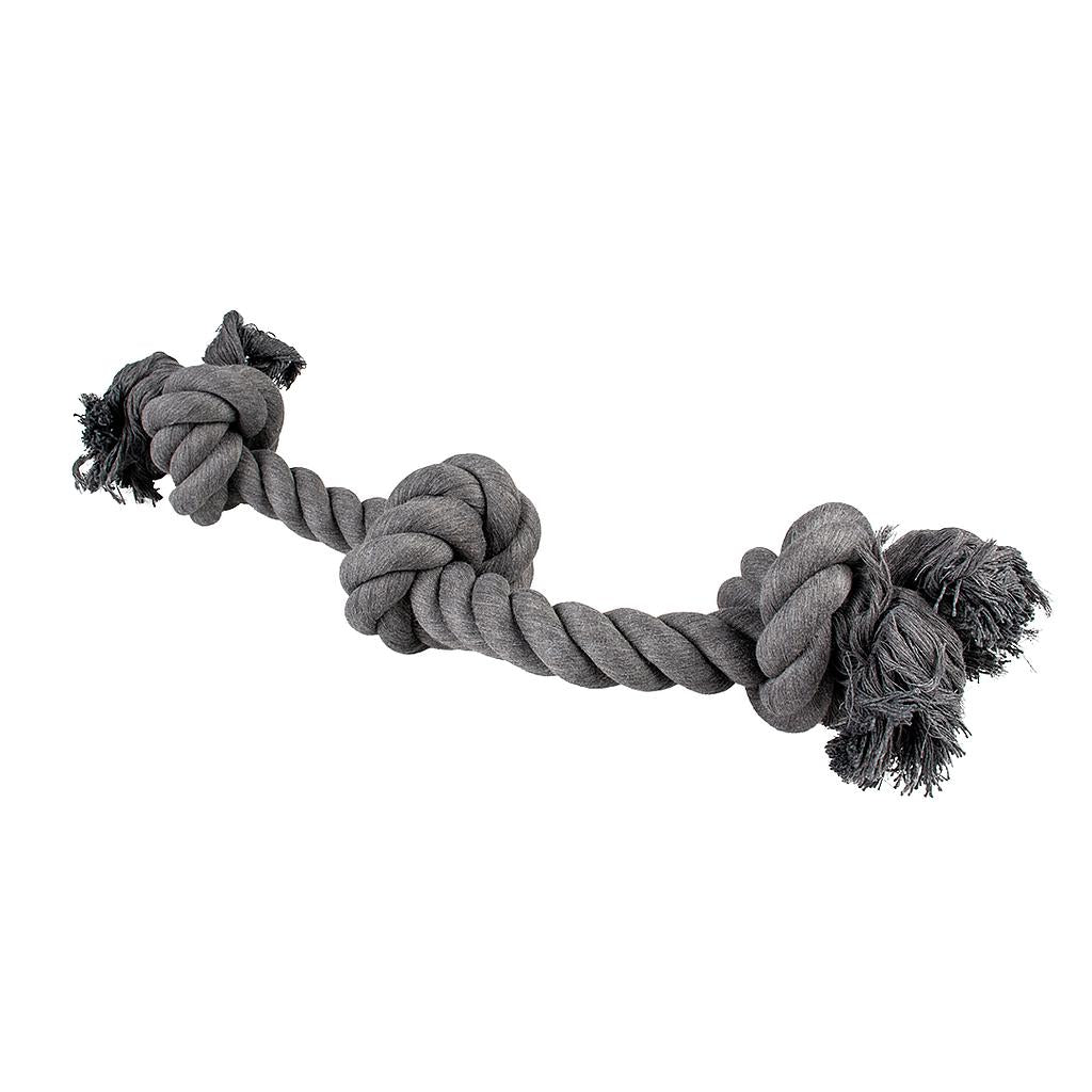DUVO JUGUETE PERRO ECO CUERDA NEGRA 3 NUDOS 60 x 7 x 8 CM