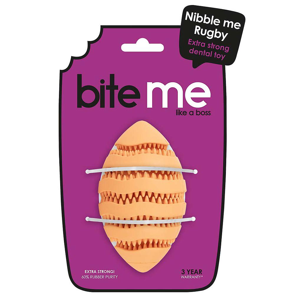 DUVO JUGUETE PERRO NIBBLE ME RUGBY NARANJA T-S 11 x 6 x 6 CM