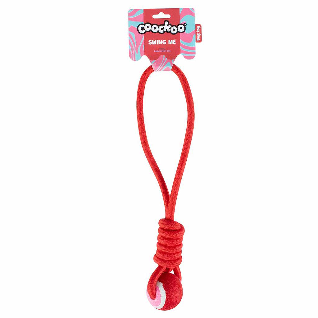 DUVO COOCKOO JUGUETE PERRO SWING ME ROJO Y ROSA 6 x 45 x 6 CM