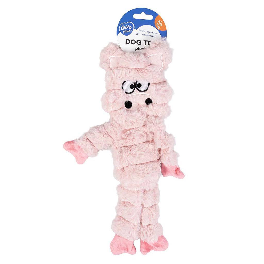 DUVO JUGUETE PERRO PELUCHE HUGGI CERDO ROSA T-S 38 x 17 x 3,5 CM
