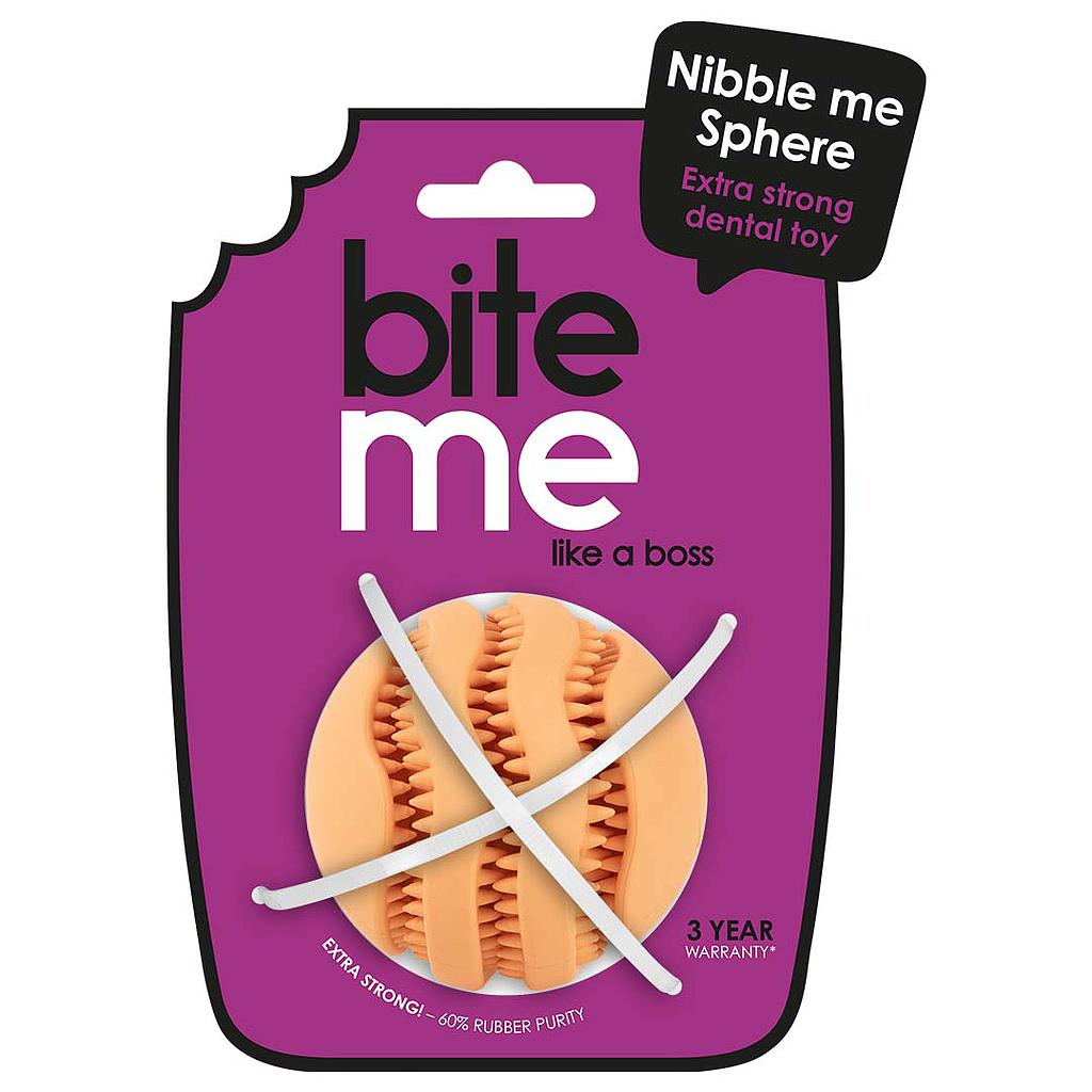DUVO JUGUETE PERRO NIBBLE ME SPHERE NARANJA T-S 7 x 7 x 7 CM