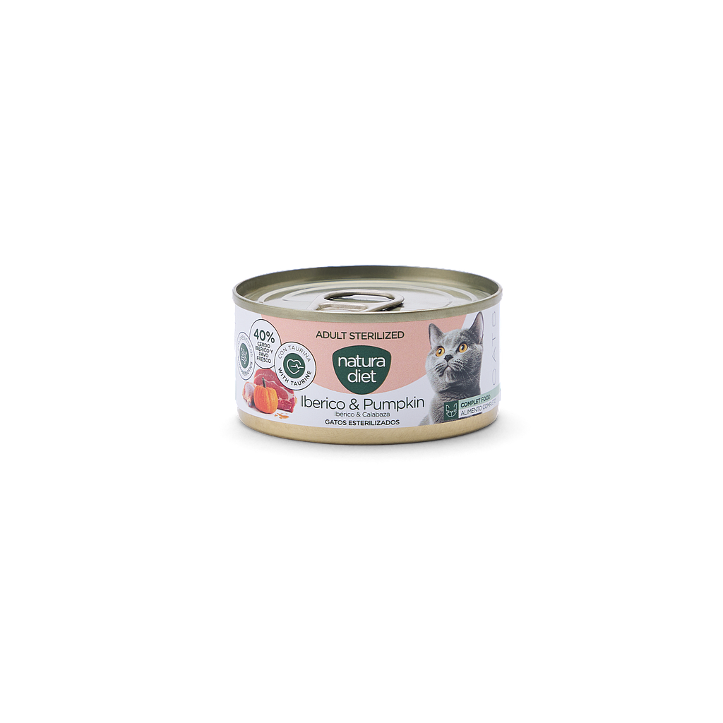DNG NATURA DIET CAT PATE ADULT STERILIZED IBERICO & PUMPKIN 85 GR