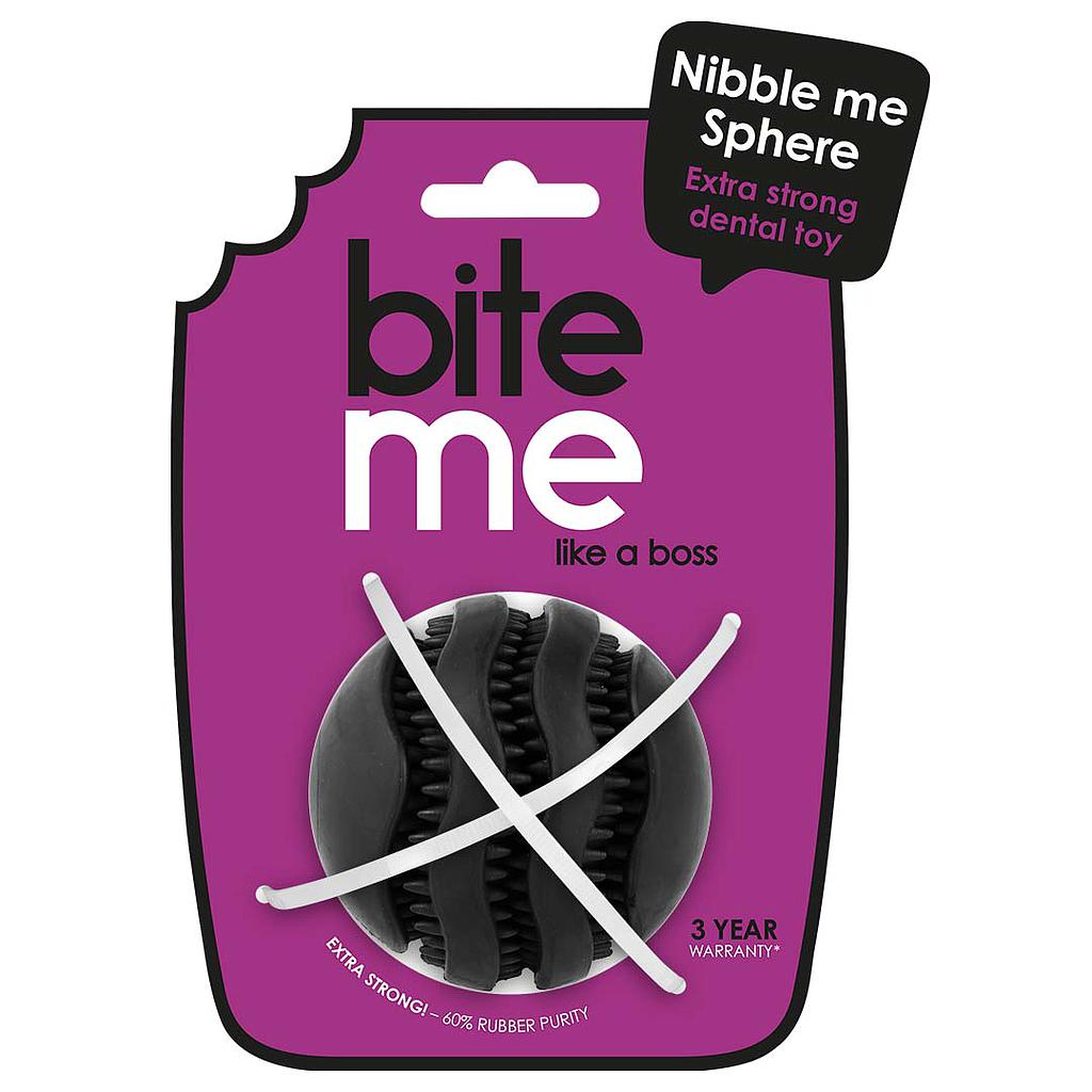 DUVO JUGUETE PERRO NIBBLE ME SPHERE NEGRO T-L 9 x 9 x 9 CM