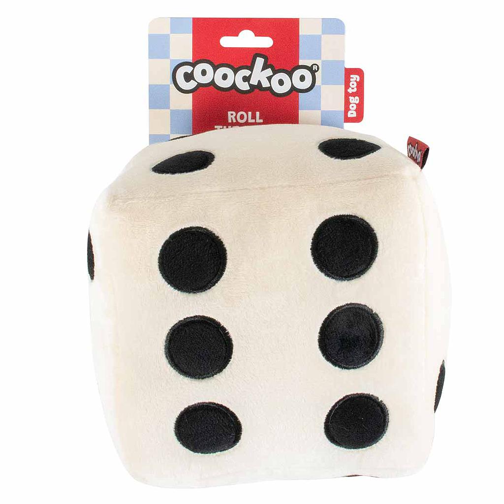 DUVO COOCKOO JUGUETE PERRO ROLL THE DICE BLANCO Y NEGRO 16 x 16 x 16 CM
