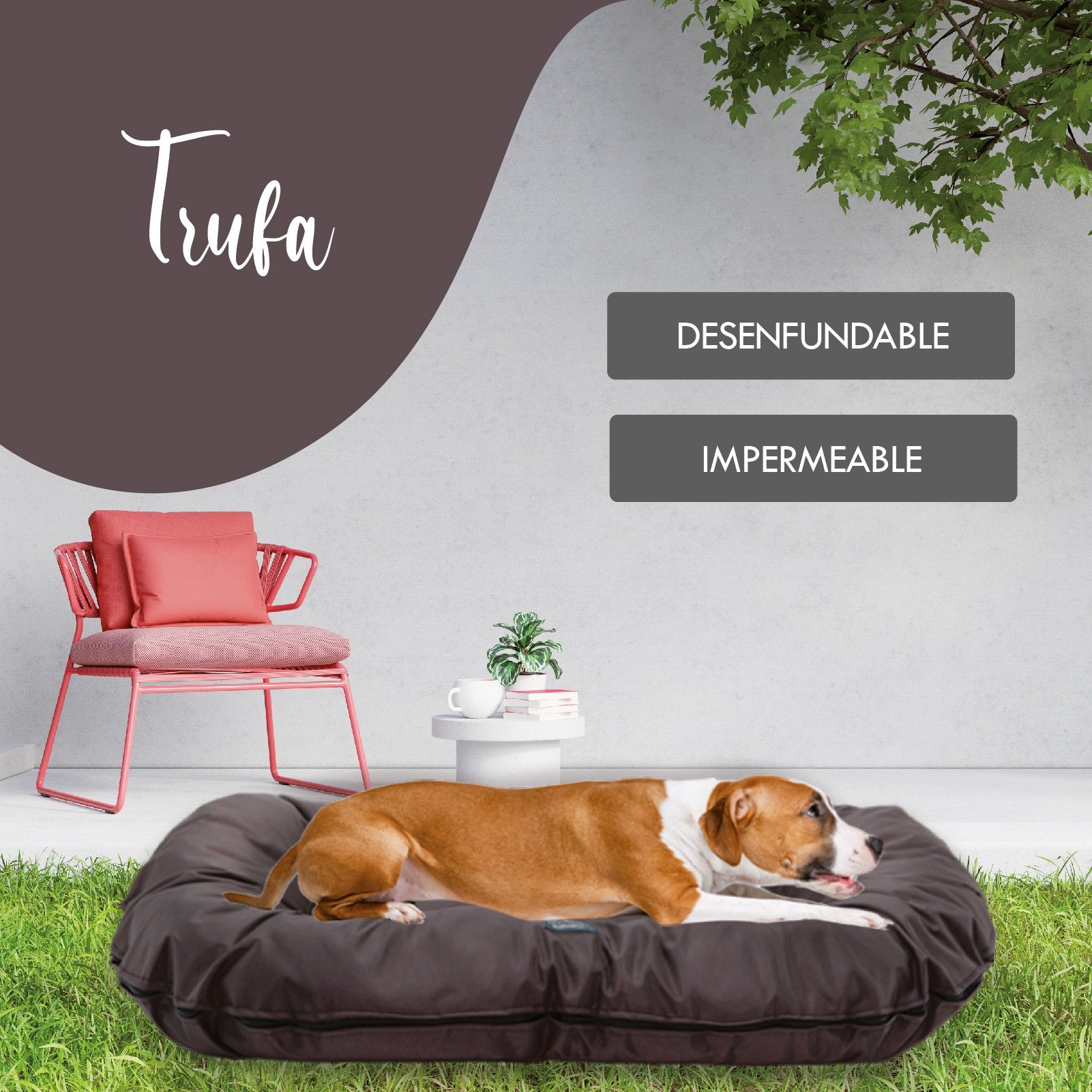 YAGU DESCANSO COLCHON TRUFA IMPERMEABLE MARRON
