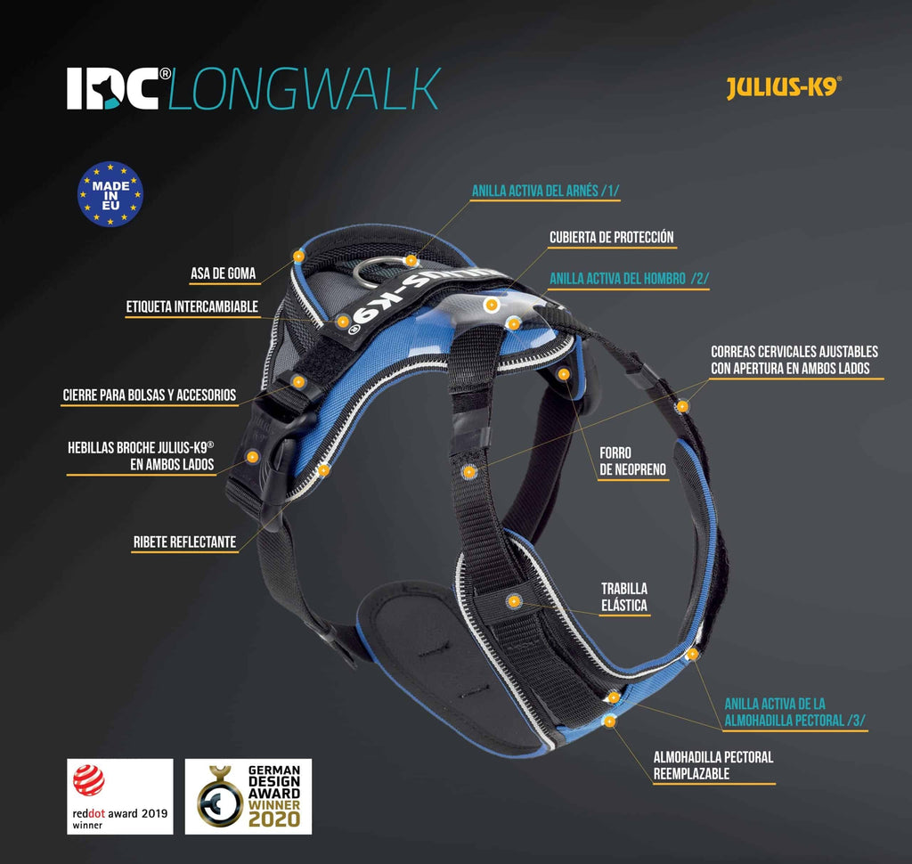 Arnés Julius K9 Longwalk Azul