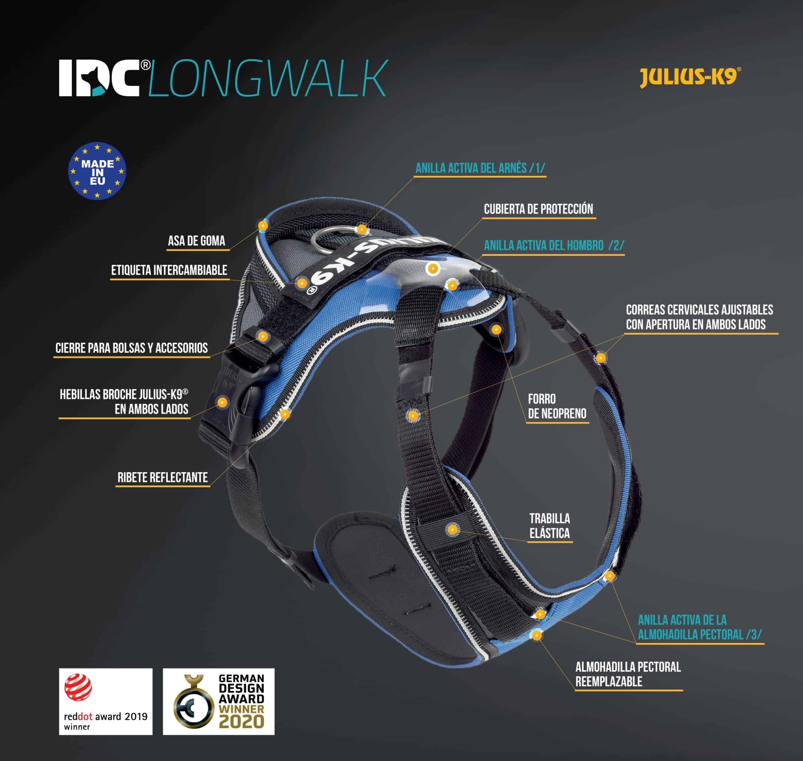 Arnés Julius K9 Longwalk Azul