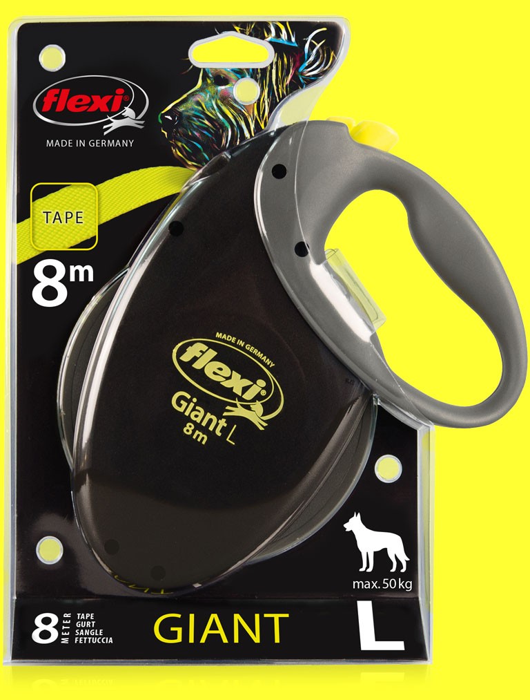 Flexi  para perros NEON GIANT con cinta