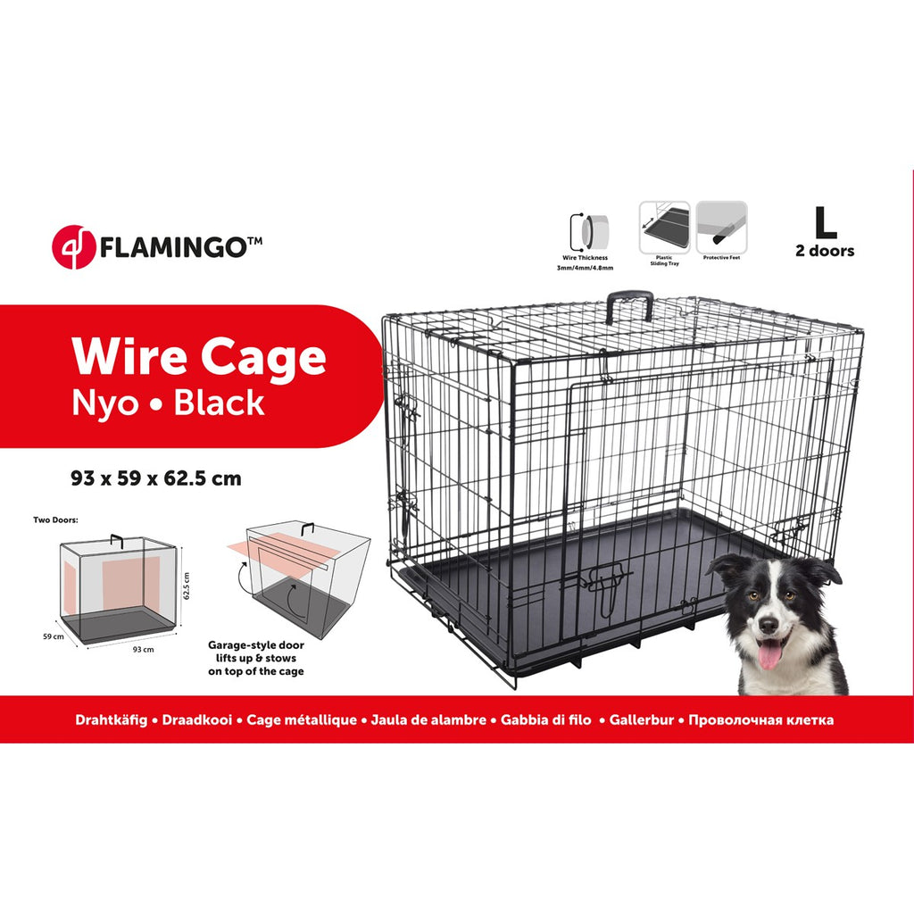 Jaula Para Perros Con Puerta Corredera Flamingo Nyo - Negro