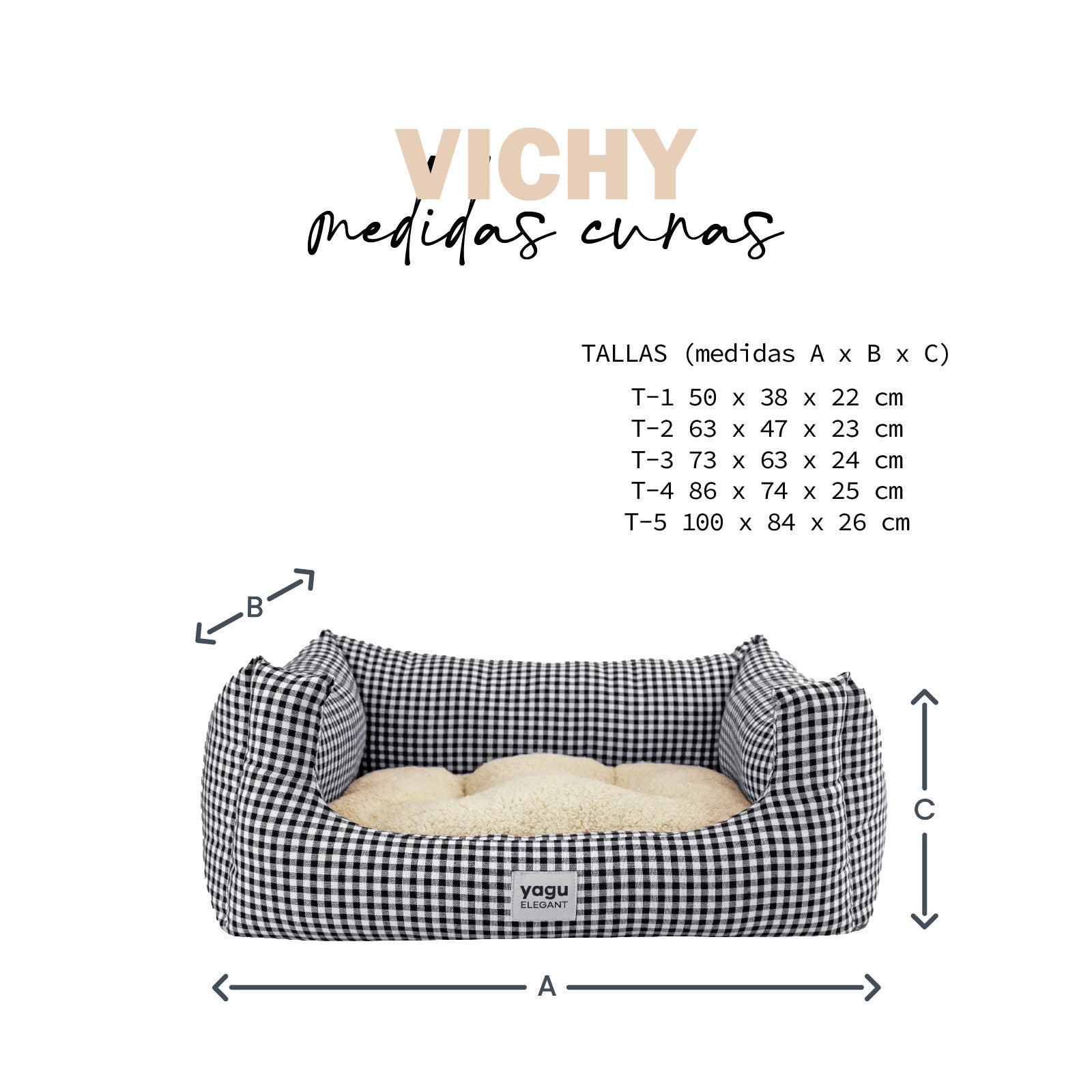 YAGU CUNA CONFORT VICHY NEGRO