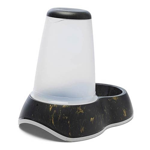 Comedero Dispensador Loop Marble Negro