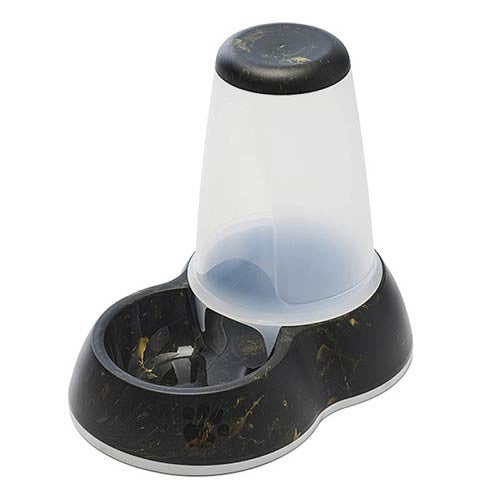 Comedero Dispensador Loop Marble Negro