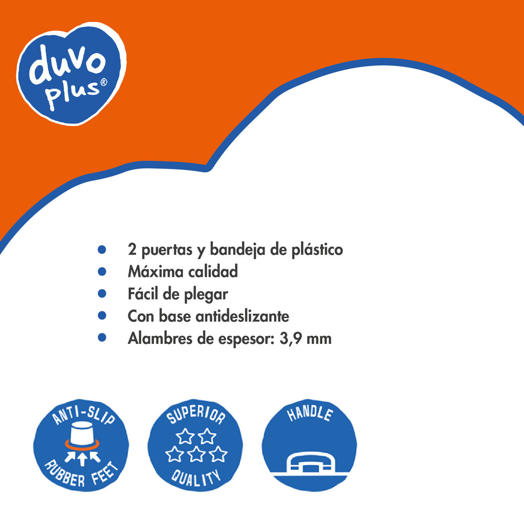 DUVO JAULA METAL NEGRA 2 PUERTAS