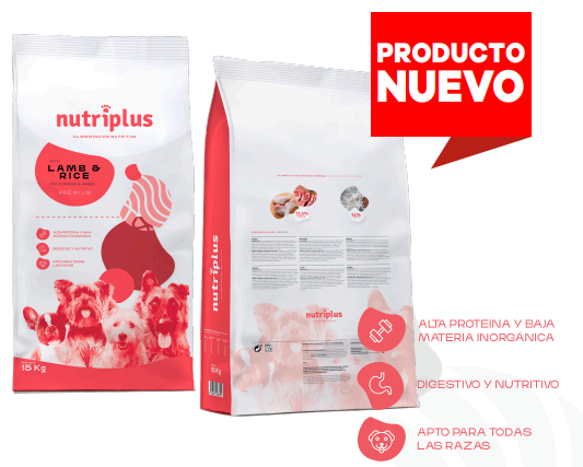 Pienso Nutriplus para perros adultos Cordero y arroz