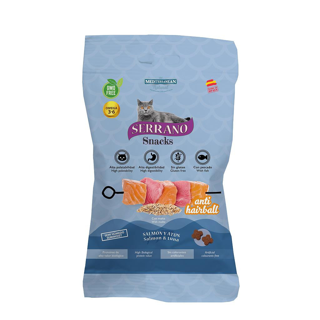 MDT Serrano Snack Gatos Salmón-Atún y Anti Hairball 50 gr