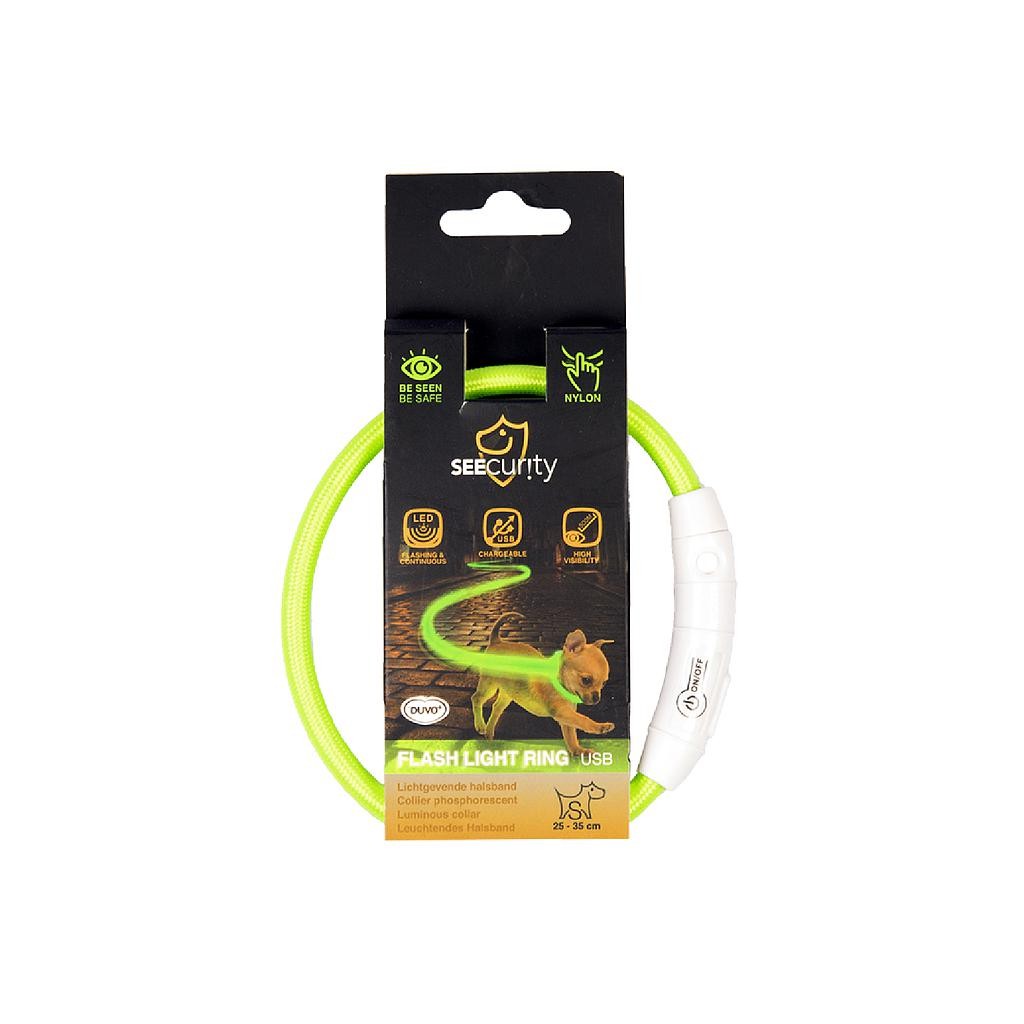 DUVO SEECURITY COLLAR LED NYLON REDONDO VERDE