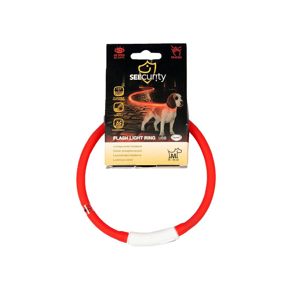 DUVO SEECURITY COLLAR LED SILICONA ROJO
