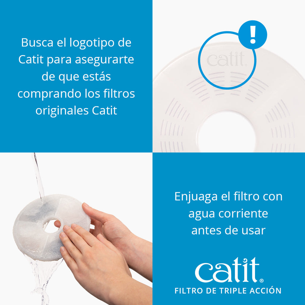 Filtro de triple acción para fuente Catit Flower Fountain